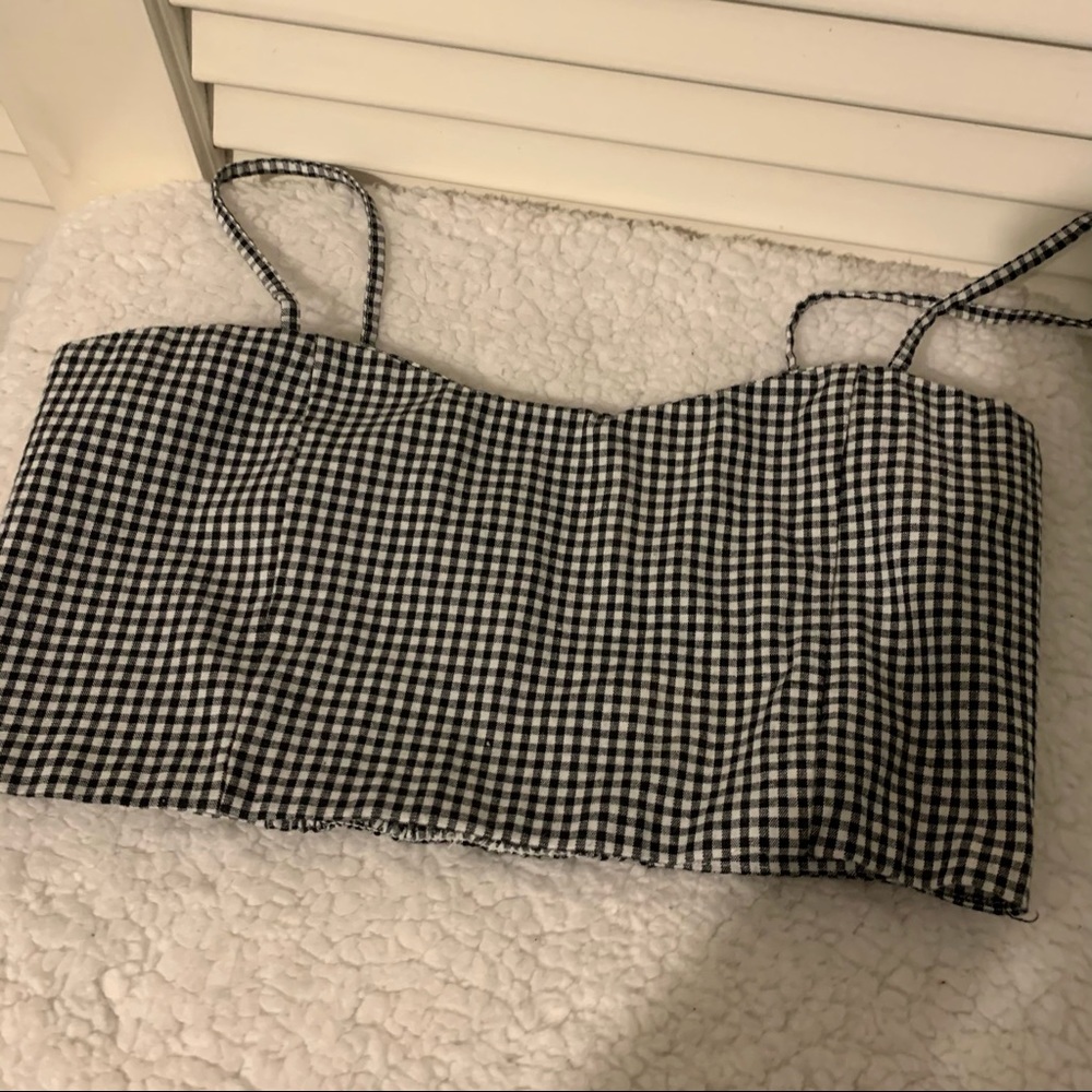 brandy melville cropped gingham tank